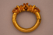 Bracelet (Kada), One of a Pair, Gold, rubies, emerald