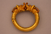 Bracelet (Kada), One of a Pair, Gold, rubies, emerald