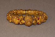 Bracelet (Kada), One of a Pair, Gold and Rubies