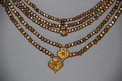 Necklace (Panchlari), Gold, silver gilt