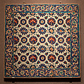 Tile Panel, Stonepaste; polychrome painted under a transparent glaze