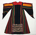 Wedding Dress, Linen, silk, and metal wrapped thread; embroidered