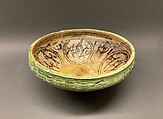 Bowl, Earthenware; slip painted