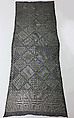 Stole, Cotton and metal wrapped thread; embroidered