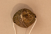Bead, Silver, vitreous enamel