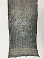 Headscarf, Cotton, metal wrapped thread; embroidered
