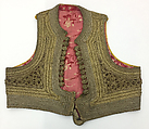 Vest, Velvet, metal wrapped thread; embroidered