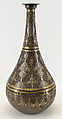 Vase, Steel; chased and damascened in gold and silver