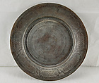 Mamluk Plate, Tinned copper; raised, hammered, and engraved