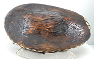 Beggar's Bowl (Kashkul), Wood; inlaid with camel bone