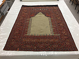 Prayer Rug with Niche Design, Wool (warp, weft, and pile), cotton (pile); symmetrically knotted pile