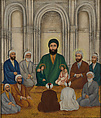 People of the Prophet's House with Companions, Rahim Kashani  Iranian, Oil on canvas