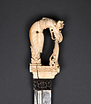 Dagger with Yali Hilt, Hilt: Ivory; carved and inlaid with glass, ruby, spinel, and emerald
Blade: Steel