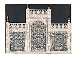 An Elevation of the North Side of the Marble Screen Surrounding the Cenotaphs in the Taj Mahal, Watercolor and body color on paper