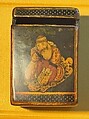 Qajar Lacquer Game Box with Thirty Four Bone Playing Cards, Box: Papier-mache; painted and varnishedCards: Bone with opaque watercolor