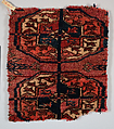 Textile Fragment, Wool (warp, weft and pile); asymmetrically knotted pile