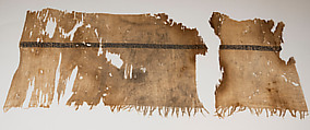 Textile Fragment, Linen, silk; plain weave, tapestry weave