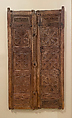 Pair of Carved Doors, Wood (teak); carved