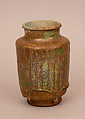 Jar, Earthenware; iridescent turquoise glaze
