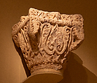 Capital with Palmettes and Leaves, Alabaster, gypsum; carved in relief