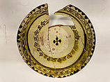 Bowl, Earthenware; white slip under clear yellow glaze