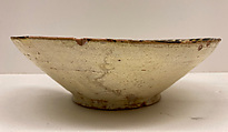 Bowl, Earthenware; white slip under clear yellow glaze