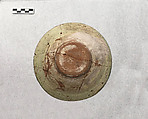 Bowl, Earthenware; white slip, incised and splashed with polychrome glazes under transparent glaze (sgraffito ware)