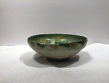 Bowl, Earthenware; white slip, incised and splashed with polychrome glazes under transparent glaze (sgraffito ware)