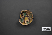 Bowl, Earthenware; polychrome decoration under transparent glaze (buff ware)