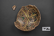 Bowl, Earthenware; polychrome decoration under transparent glaze (buff ware)