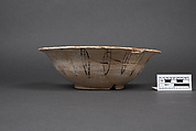 Bowl, Earthenware; underglaze painted in polychrome pigments under
 transparent glaze (buff ware)