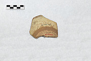 Ceramic Fragment, Earthenware; white slip, incised decoration, glazed (sgraffito ware)