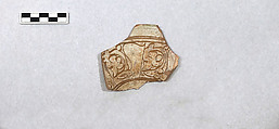 Ceramic Fragment, Earthenware; white slip, incised decoration, glazed (sgraffito ware)