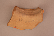 Ceramic Fragment, Earthenware; incised and unglazed