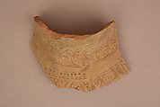 Fragment, Earthenware; incised and unglazed