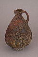Ewer, waster, Earthenware; gritty composite body under blue glaze