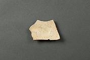 Fragment of an Ewer, Stonepaste; gritty, grayish white body, mold-made, under transparent glaze