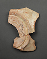 Fragment of a Bowl, Earthenware; white slip, green slip decoration, imitation luster, glaze