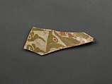 Fragment of a Bowl, Earthenware; white slip, green slip decoration, imitation luster, glaze