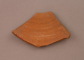 Ceramic Fragment, Earthenware; slip covered and sgraffito decoration, unglazed