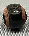 Stone Beads, Stone, probably jet; painted and incised