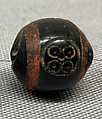 Stone Beads, Stone, probably jet; painted and incised