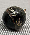 Stone Beads, Stone, probably jet; painted and incised