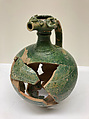 Ewer, Earthenware; slip-covered under monochrome glaze