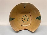 Bowl, Earthenware; slip-covered, polychrome slip decoration, glazed