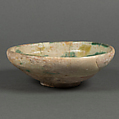 Bowl, Earthenware; white slip with polychrome slip decoration under transparent glaze