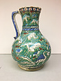 Ewer, Stonepaste; painted and glazed
