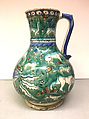 Ewer, Stonepaste; painted and glazed