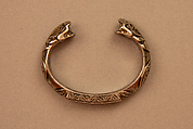 Bracelet with Snake-Head Endings and Arabic Inscription, One of a Pair, Silver; cast and chased