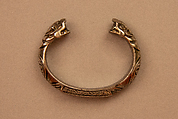 Bracelet with Snake-Head Endings and Arabic Inscription, One of a Pair, Silver; cast and chased